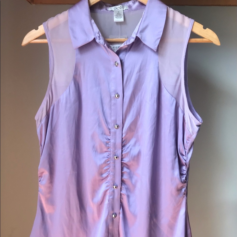NEW Cache Silk Lavender Blouse